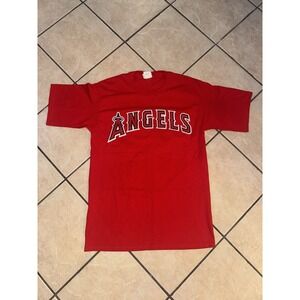2002 Lee Sport Scott Spiezio #23 Los Angeles Angels MLB T-Shirt Red Size M